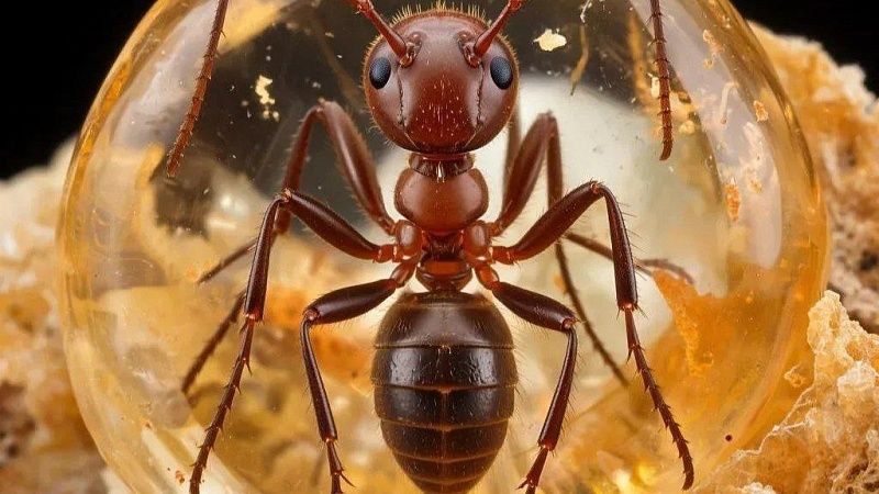 Самого миниатюрного хищного муравья нашли в древнем янтаре ученые из США 