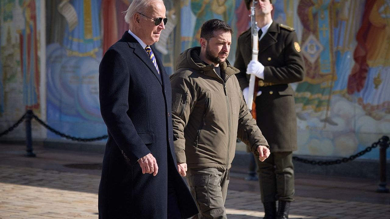 Джо Байден прибыл в Киев с неожиданным визитом. Фото: t.me/V_Zelenskiy_official