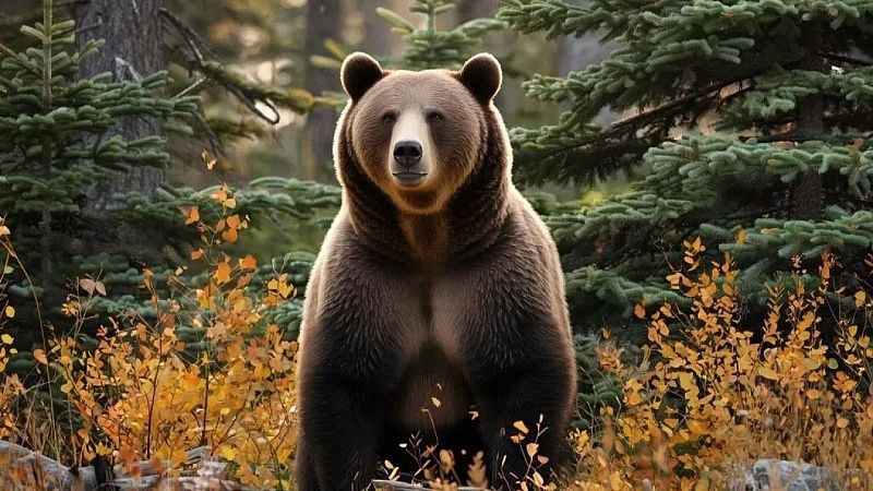 Появились кадры охоты медведя на небольшого зверька в Туапсинском районе