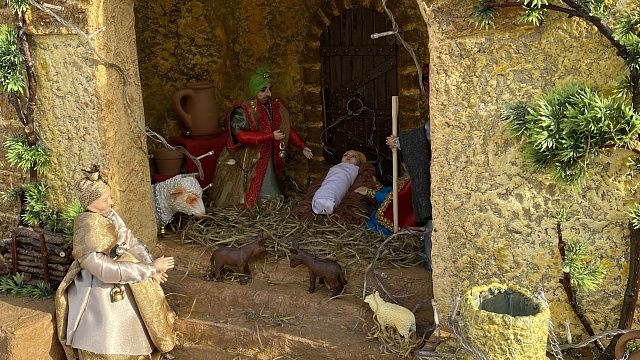 Композиция «Рождение Иисуса» у храма св. Дмитрия Солунского Фото: телеканал Краснодар 