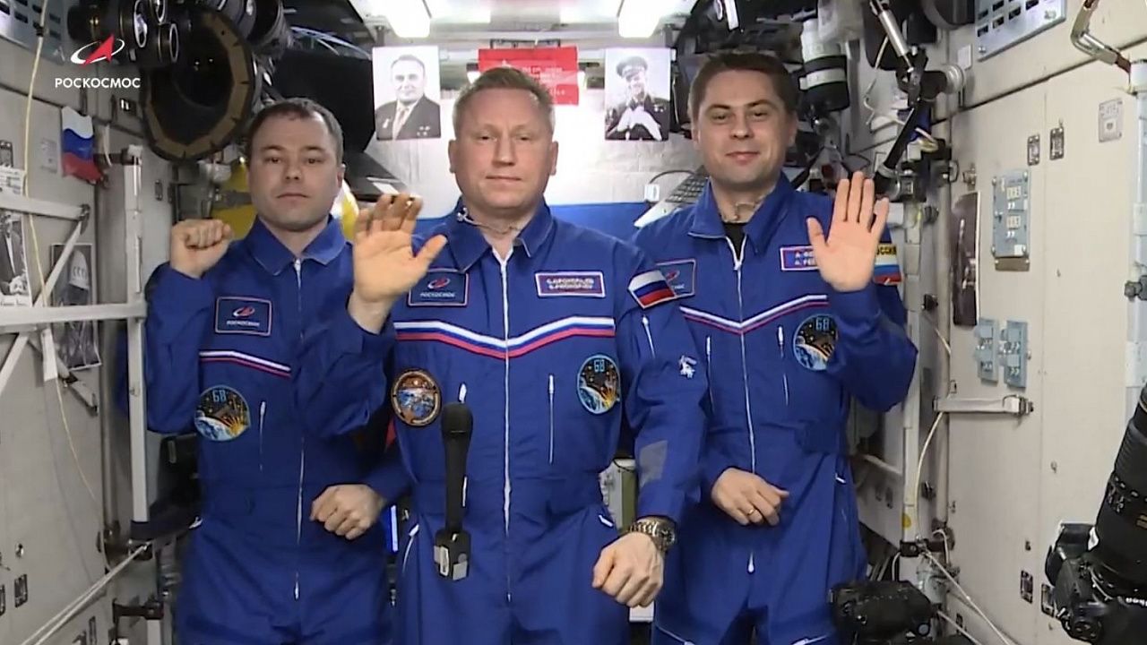 Космонавты на МКС записали поздравление с Днём Победы Фото: Роскосмос