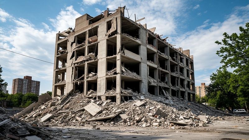 Часть офисного здания обрушилась в Екатеринбурге