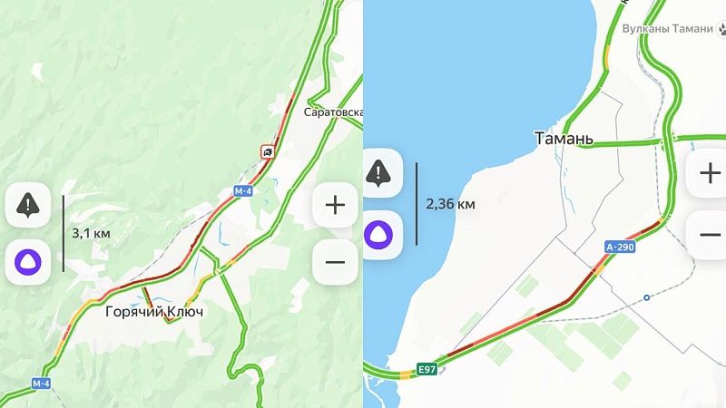 На 15 километров растянулась пробка к морю в районе Горячего Ключа