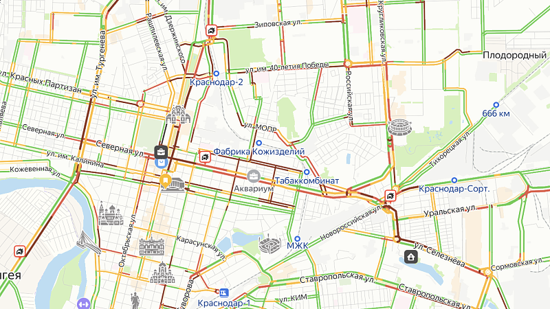 Не опять, а снова: Краснодар встал в 10-балльных пробках 
