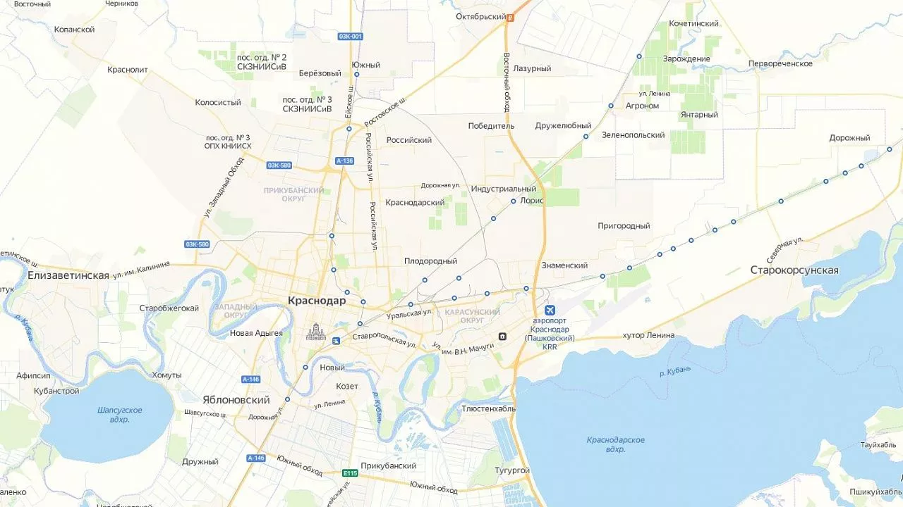 Западный, Южный и Восточный обхода Краснодара сомкнутся Фото: yandex.ru/maps